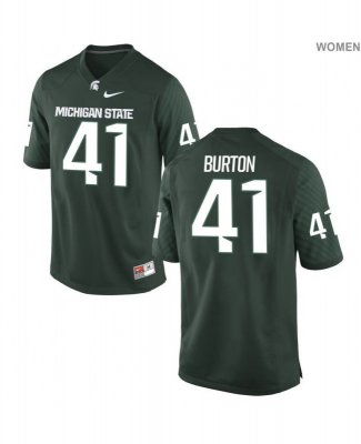 Women's Reid Burton Michigan State Spartans #41 Nike NCAA Green Authentic College Stitched Football Jersey MZ50H42TA